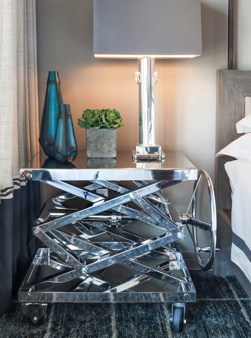 chrome nightstand