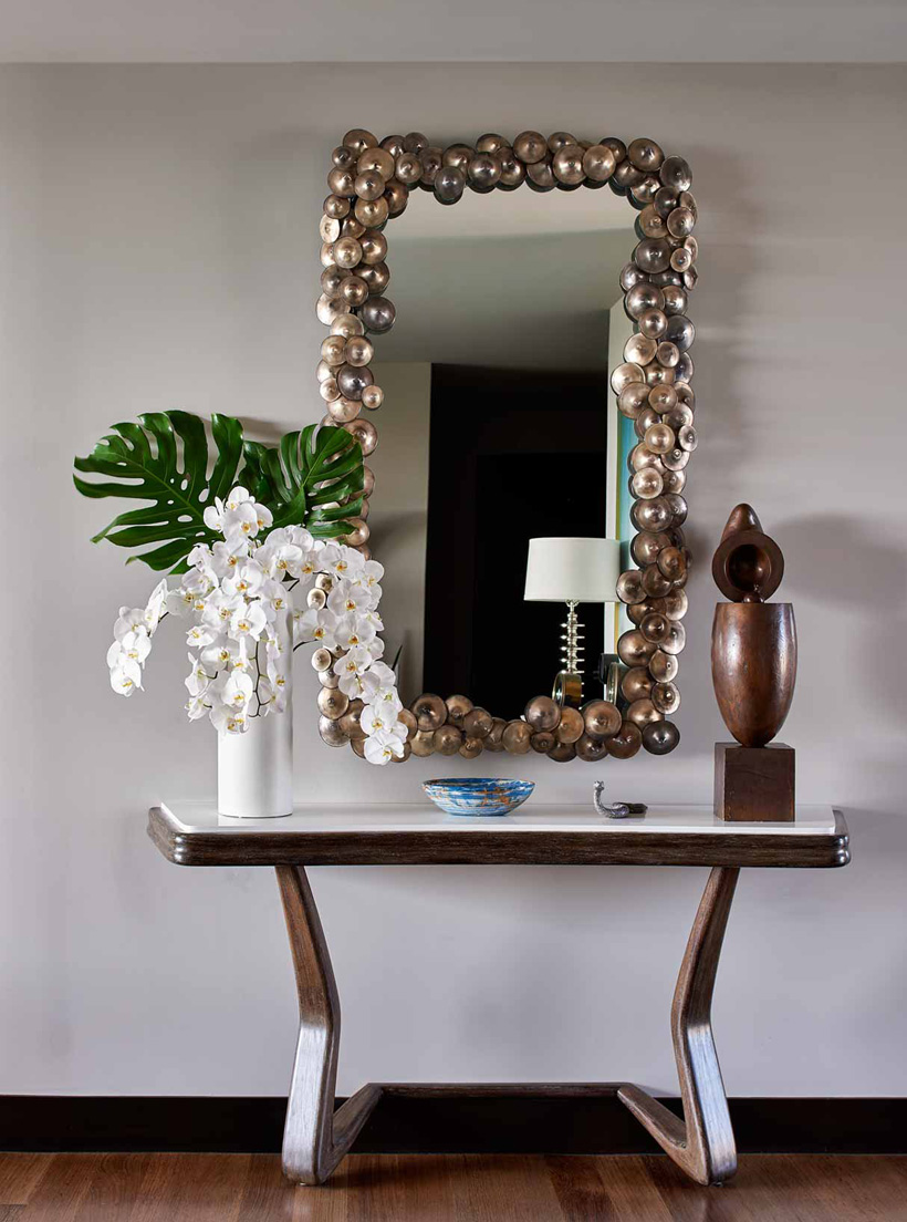 hallway table and mirror