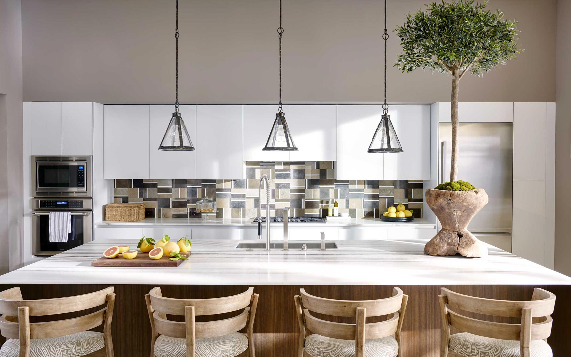 kitchen island with barstools