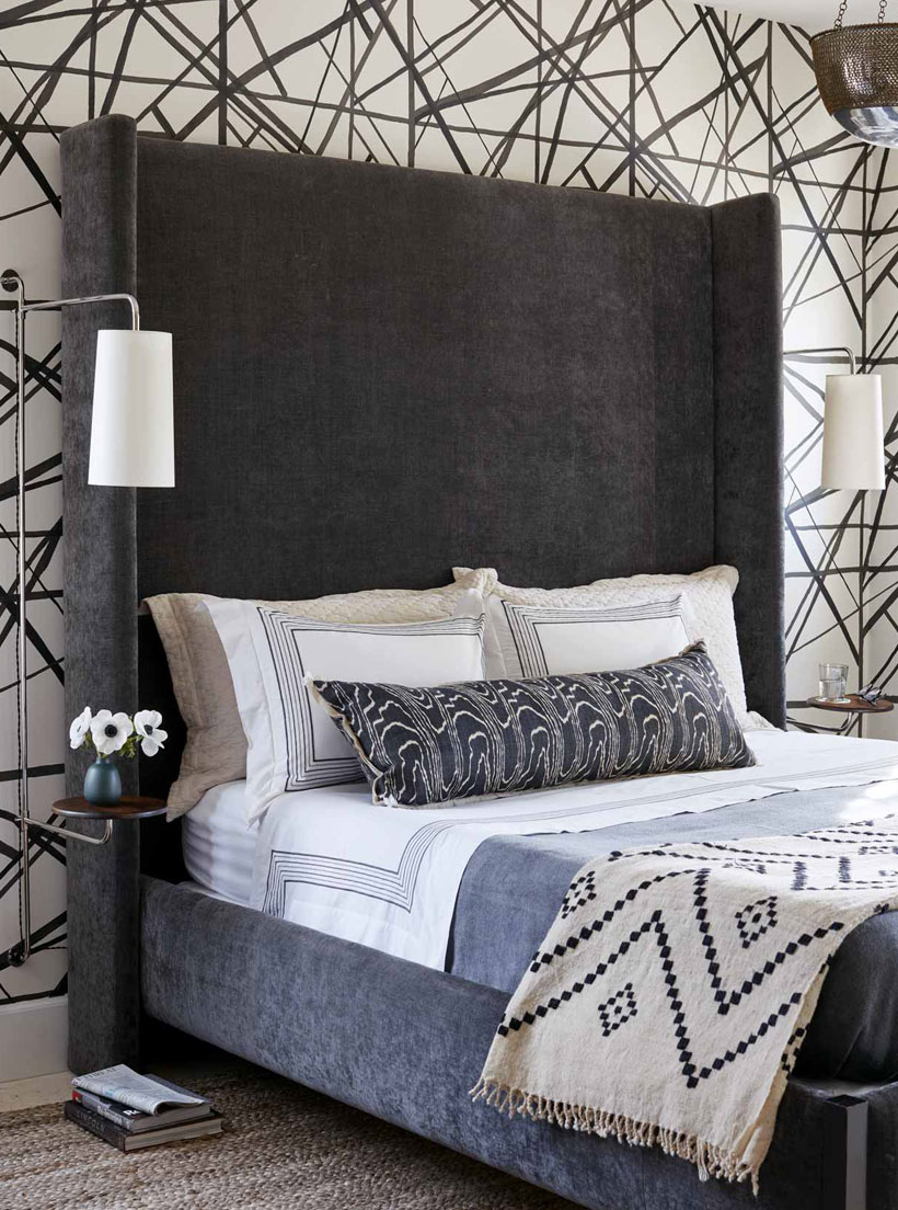 tall velvet headboard