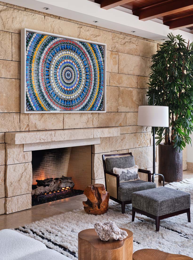 Mantle with Damien Hirst painting