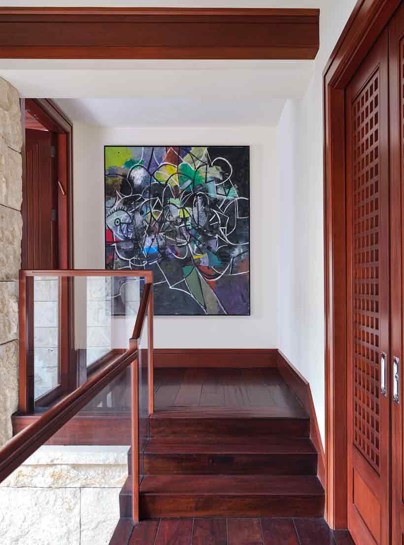 Hallway outside office and primary bedroom