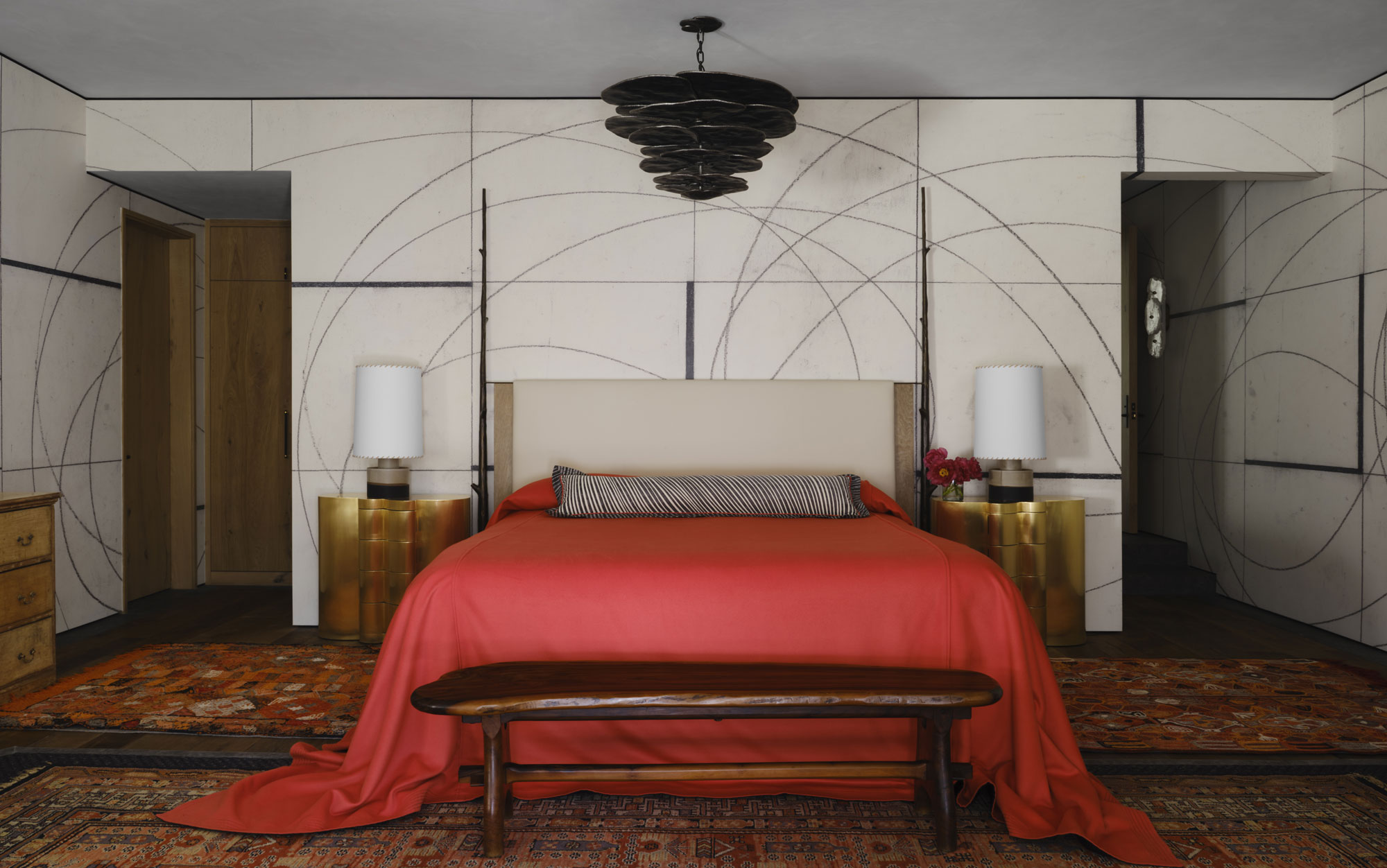 Master bedroom in red Master bedroom in red